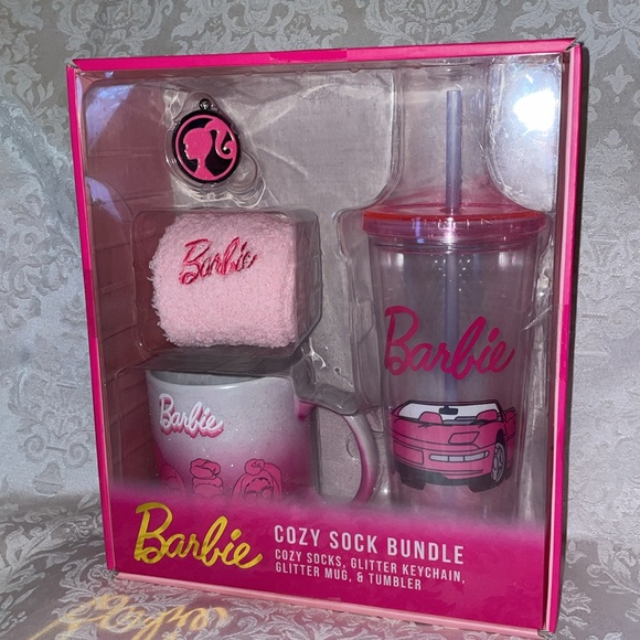 NIB Barbie Pink Cozy Sock and Mug Set - Picture 3 of 4